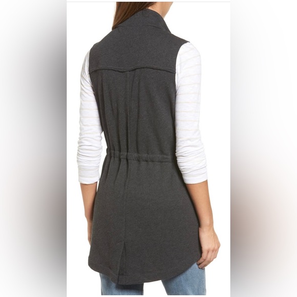 Caslon Nordstrom Women’s Charcoal Grey Utility Vest Size XS Extra Small - Picture 3 of 9